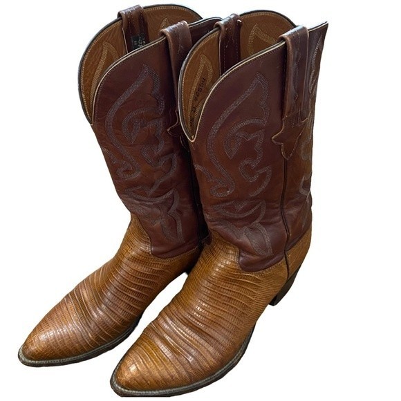 Vintage Lucchese Classic Western Lizard Boots L6089 24 Size 9.5 D